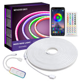 5M Neon LED Strip,IP65 waterproof RGB neon strip with app control,DIY color changing light strip,music sync neon LED strip for bedroom,living room living room,wall,Halloween decoration